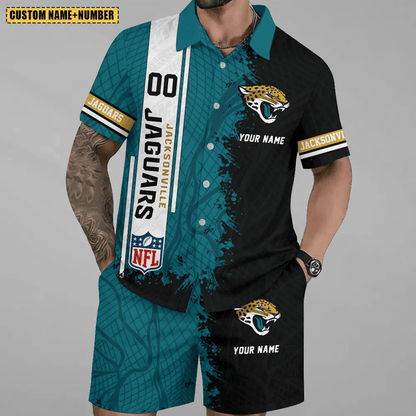 LIMITED RUN - NEW CUSTOMIZED NFL30 JSJ JACKSONVILLE JAGUARS UNISEX HAWAIIAN SHIRT & SHORTS SET