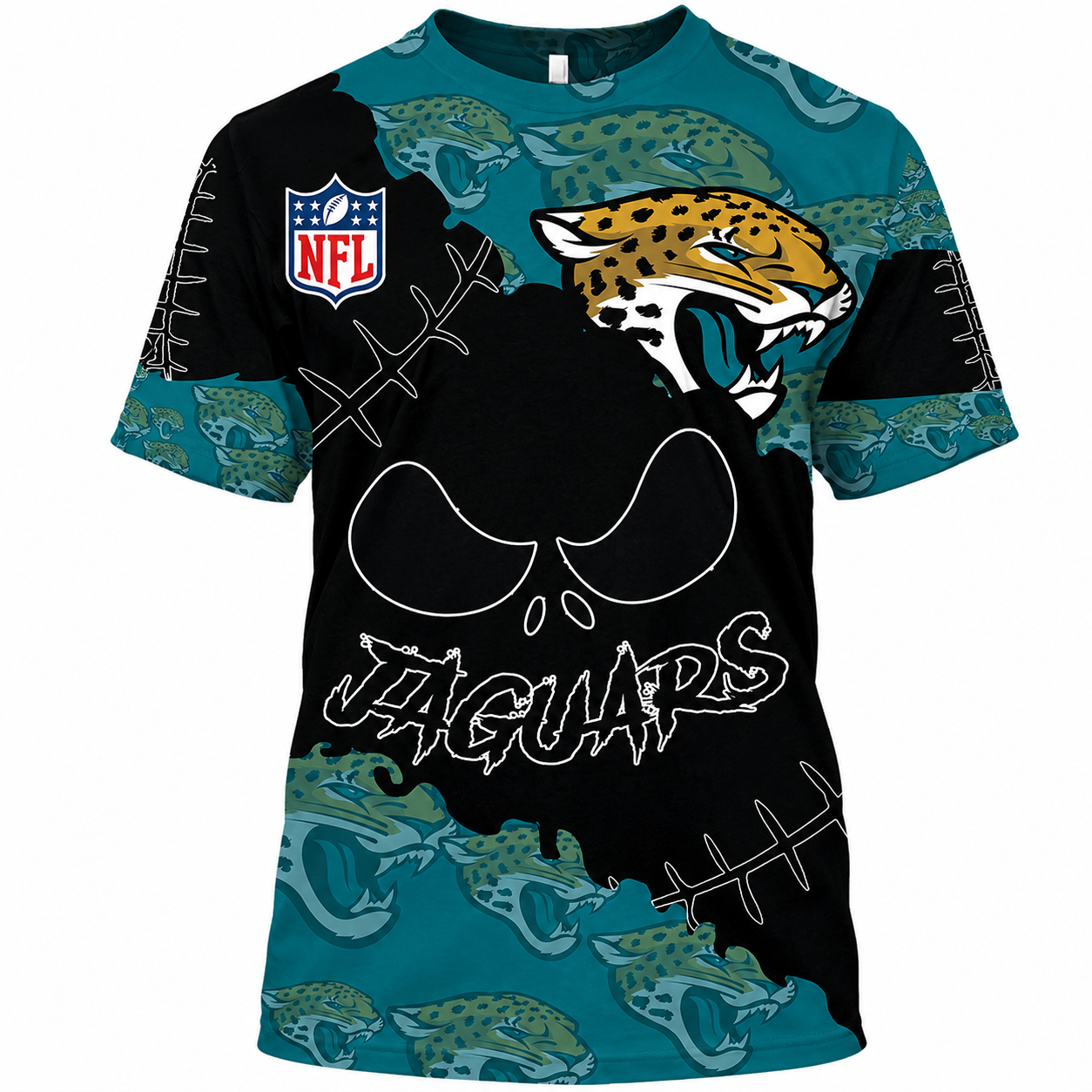 LIMITED EDITION - NEW CUSTOMIZED NFL30 JSJ JACKSONVILLE JAGUARS HALLOWEEN SKULL APPAREL FOR FANS