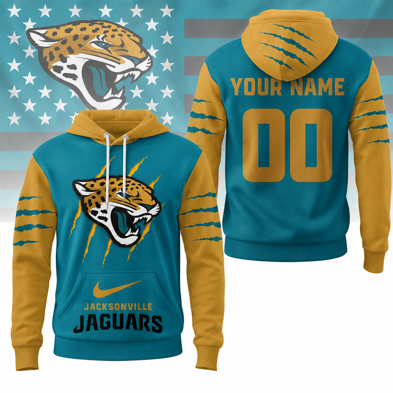 LIMITED EDITION - NEW CUSTOMIZED NFL30 JSJ JACKSONVILLE JAGUARS T-SHIRT, POLO SHIRT, ZIP POLO SHIRT, SWEATSHIRT, HOODIE & ZIP HOODIE