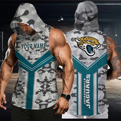 LIMITED EDITION - NEW CUSTOMIZED NFL30 JSJ JACKSONVILLE JAGUARS HOODED TANK TOP