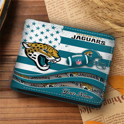 [SPECIAL OFFER] NEW CUSTOMIZED NFL30 JSJ JACKSONVILLE JAGUARS LEATHER WALLET
