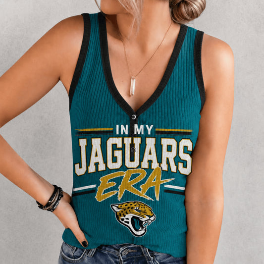 [SPECIAL OFFER] NEW CUSTOMIZED NFL30 JSJ JACKSONVILLE JAGUARS WOMEN'S V-NECK TANK TOP