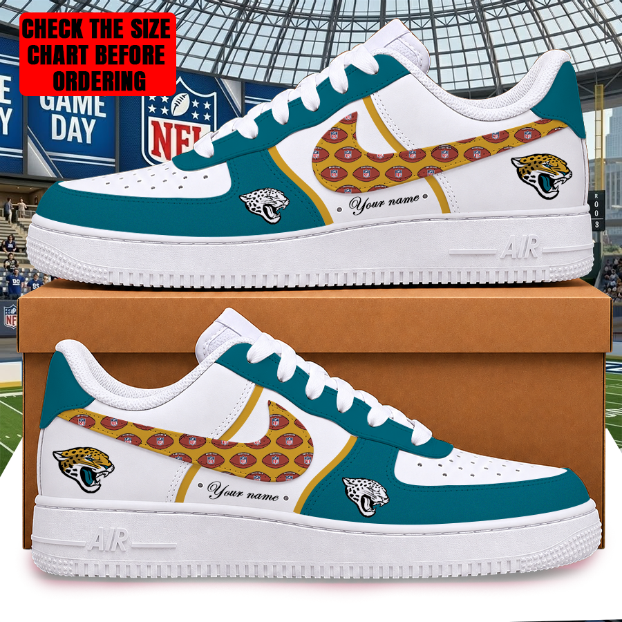 LIMITED EDITION - NEW CUSTOMIZED NFL30 JSJ JACKSONVILLE JAGUARS AF1 SHOES