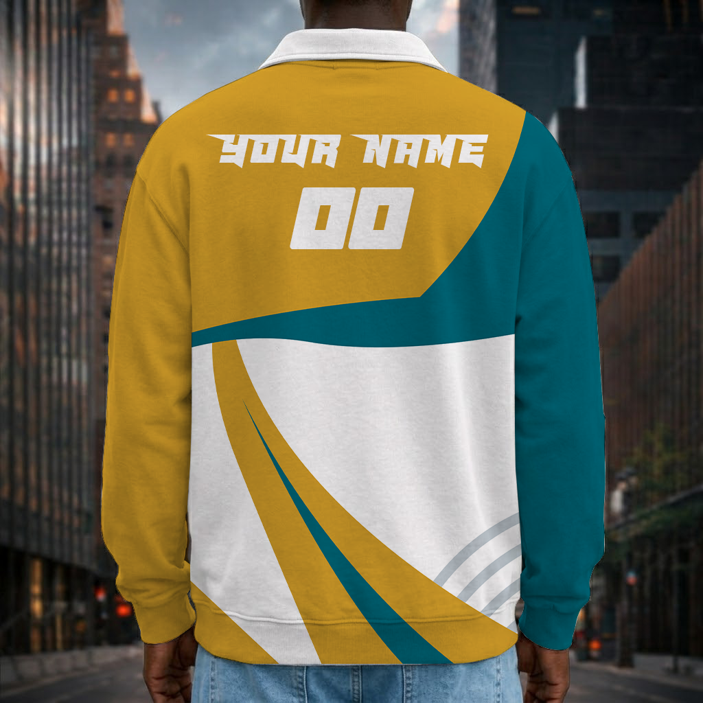 [SPECIAL OFFER] NEW CUSTOMIZED NFL30 JSJ JACKSONVILLE JAGUARS LONG SLEEVE POLO SHIRT