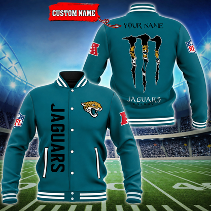 LIMITED EDITION - NEW CUSTOMIZED NFL30 JSJ JACKSONVILLE JAGUARS SATIN VARSITY & BASEBALL JACKET