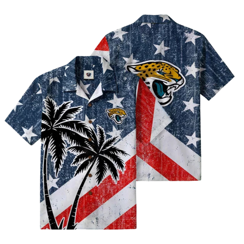 LIMITED EDITION - NEW CUSTOMIZED NFL30 JSJ JACKSONVILLE JAGUARS PATRIOTIC 250 USA HAWAIIAN SHIRT