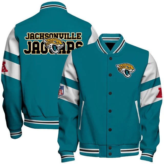 LIMITED EDITION - NEW CUSTOMIZED NFL30 JSJ JACKSONVILLE JAGUARS SATIN VARSITY & BASEBALL JACKET