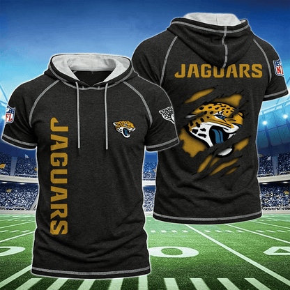 [SPECIAL OFFER] NEW CUSTOMIZED NFL30 JSJ JACKSONVILLE JAGUARS SHORT SLEEVE HOODIE
