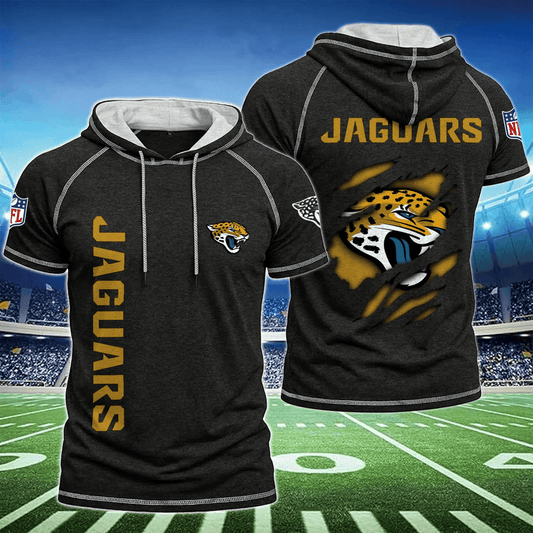 [SPECIAL OFFER] NEW CUSTOMIZED NFL30 JSJ JACKSONVILLE JAGUARS SHORT SLEEVE HOODIE