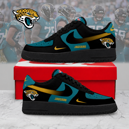 ELITE EDITION - NEW CUSTOMIZED NFL30 JSJ JACKSONVILLE JAGUARS AF1 SNEAKERS
