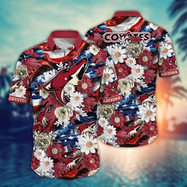 VIRAL EDITION - NEW CUSTOMIZED NHL30 AZC ARIZONA COYOTES INDEPENDENCE DAY UNISEX HAWAIIAN SHIRT