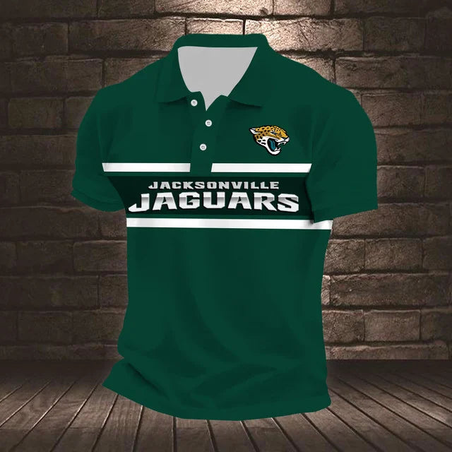 ELITE EDITION - NEW CUSTOMIZED NFL30 JSJ JACKSONVILLE JAGUARS POLO SHIRT, ZIP POLO SHIRT & T-SHIRTS