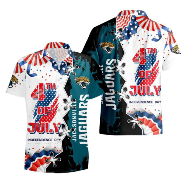MEGA SALE - NEW CUSTOMIZED NFL30 JSJ JACKSONVILLE JAGUARS INDEPENDENCE DAY HAWAIIAN SHIRT