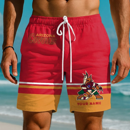 EXCLUSIVE EDITION - NEW CUSTOMIZED NHL30 AZC ARIZONA COYOTES SHORT PANTS