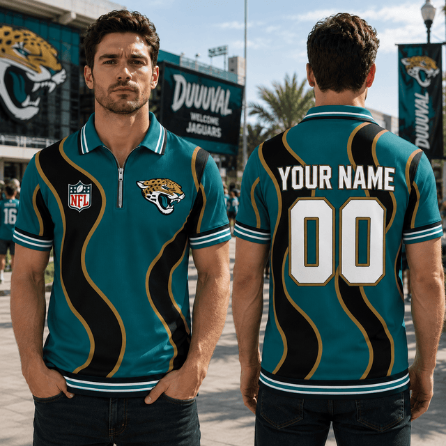 EXCLUSIVE EDITION - NEW CUSTOMIZED NFL30 JSJ JACKSONVILLE JAGUARS POLO SHIRT, ZIP POLO SHIRT, T-SHIRT, HOODIE, ZIP HOODIE & SWEATSHIRT