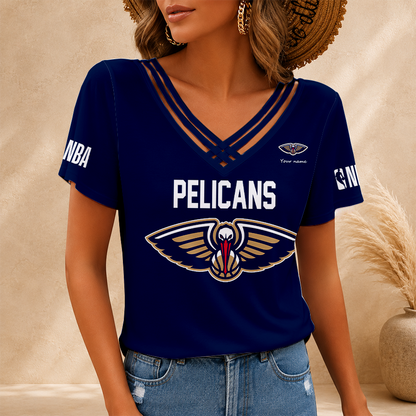 [HOT DEAL] NEW CUSTOMIZED NBA30 NOP NEW ORLEANS PELICANS V-NECK SHIRT