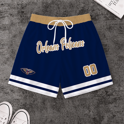 LIMITED EDITION - NEW CUSTOMIZED NBA30 NOP NEW ORLEANS PELICANS SHORT PANTS