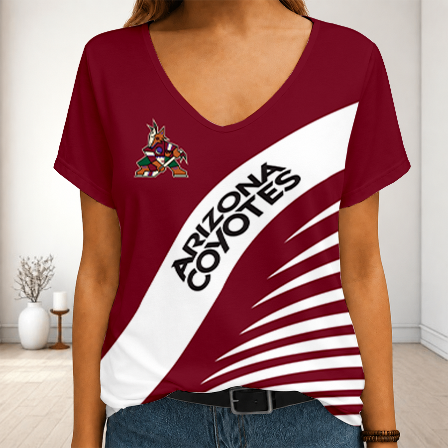 LIMITED EDITION - NEW CUSTOMIZED NHL30 AZC ARIZONA COYOTES V-NECK FEMALE SHIRT