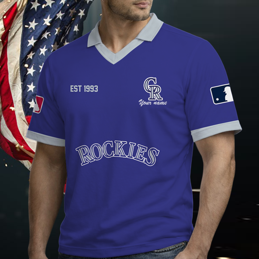 [FLASH SALE] NEW CUSTOMIZED MLB30 COR COLORADO ROCKIES POLO SHIRT