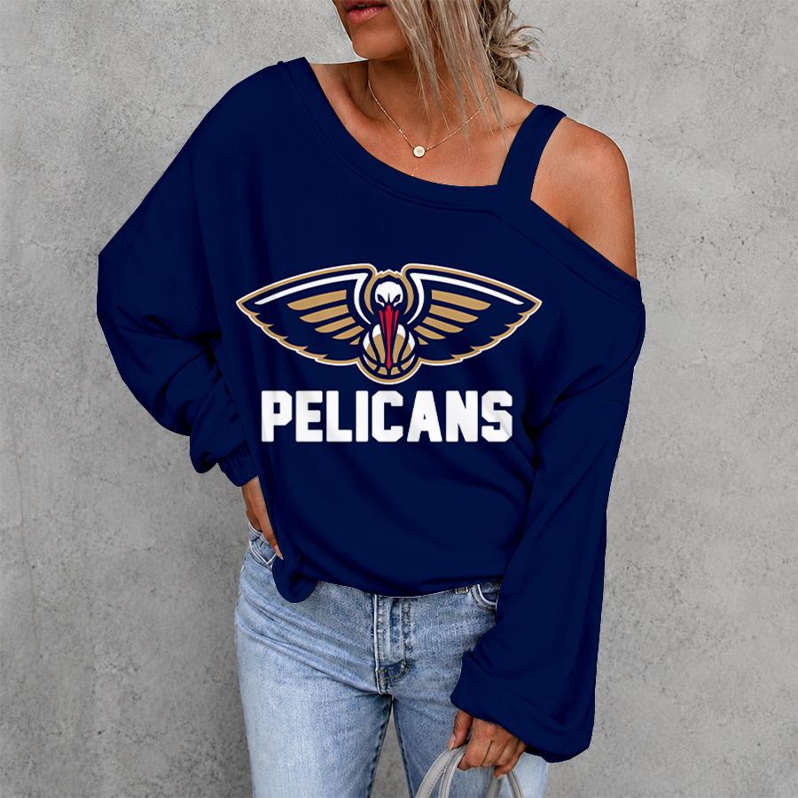[HOT DEAL] NEW CUSTOMIZED NBA30 NOP NEW ORLEANS PELICANS DROP SHOULDER SWEATSHIRT
