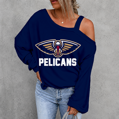 [HOT DEAL] NEW CUSTOMIZED NBA30 NOP NEW ORLEANS PELICANS DROP SHOULDER SWEATSHIRT