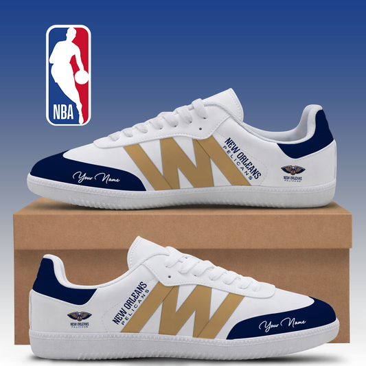 LIMITED EDITION - NEW CUSTOMIZED NBA30 NOP NEW ORLEANS PELICANS CLASSIC SNEAKERS