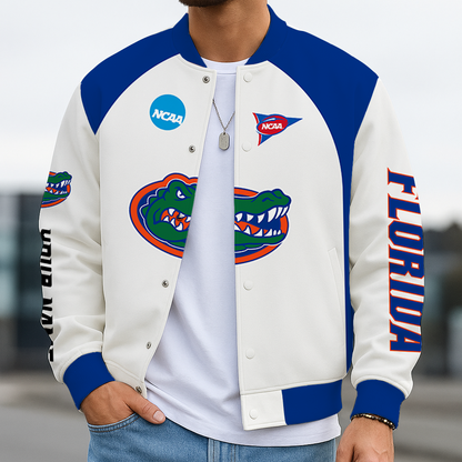LIMITED EDITION - NEW CUSTOMIZED NCAA FBS30 FLG FLORIDA GATORS BASEBALL JACKET, SATIN VARSITY JACKET