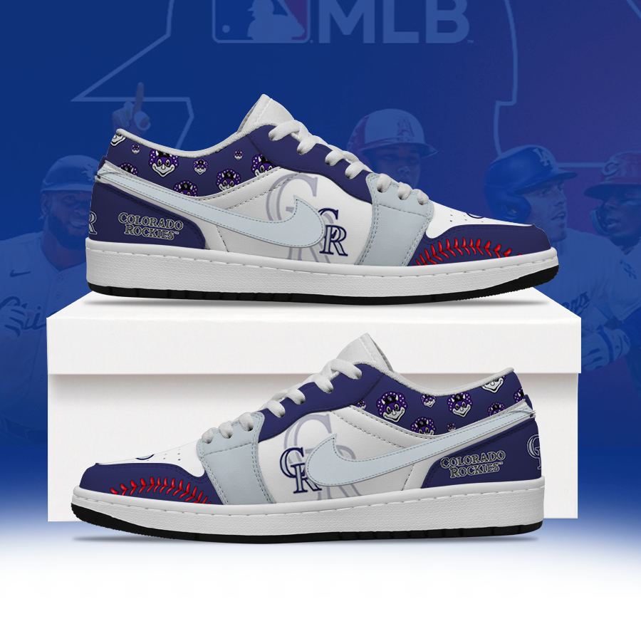 LIMITED EDITION - NEW CUSTOMIZED MLB30 COR COLORADO ROCKIES AIR JORDAN LOW SHOES