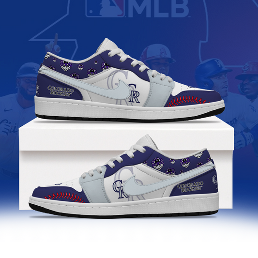 LIMITED EDITION - NEW CUSTOMIZED MLB30 COR COLORADO ROCKIES AIR JORDAN LOW SHOES