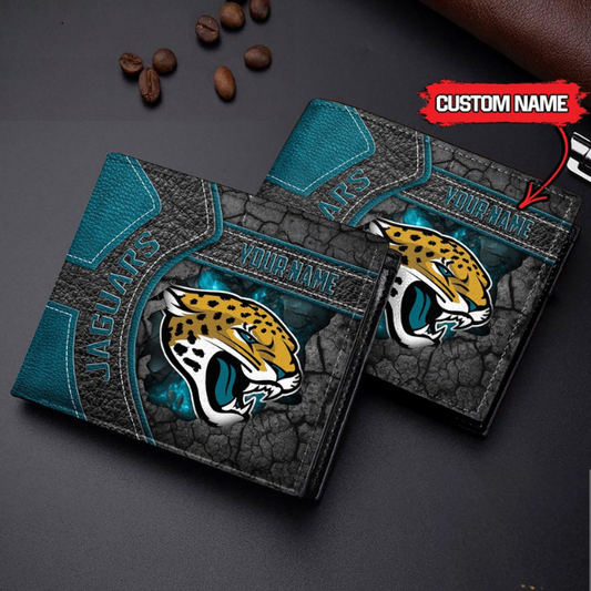 VIRAL SALE - NEW CUSTOMIZED NFL30 JSJ JACKSONVILLE JAGUARS LEATHER WALLET