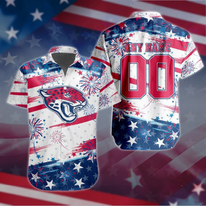 VIRAL EDITION - NEW CUSTOMIZED NFL30 JSJ JACKSONVILLE JAGUARS PATRIOTIC USA HAWAIIAN SHIRT