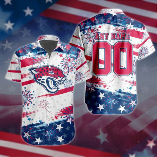 VIRAL EDITION - NEW CUSTOMIZED NFL30 JSJ JACKSONVILLE JAGUARS PATRIOTIC USA HAWAIIAN SHIRT