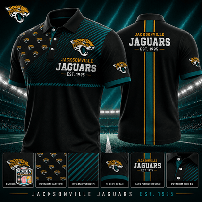 VIRAL EDITION - NEW CUSTOMIZED NFL30 JSJ JACKSONVILLE JAGUARS POLO SHIRT, ZIP POLO SHIRT & T-SHIRTS