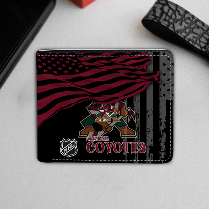 [SUPER SALE ] NEW CUSTOMIZED NHL30 AZC ARIZONA COYOTES LEATHER WALLET