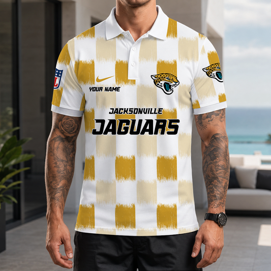 [SPECIAL OFFER] NEW CUSTOMIZED NFL30 JSJ JACKSONVILLE JAGUARS POLO SHIRT