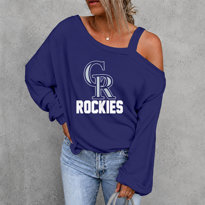 [FLASH SALE] NEW CUSTOMIZED MLB30 COR COLORADO ROCKIES DROP SHOULDER SWEATSHIRT