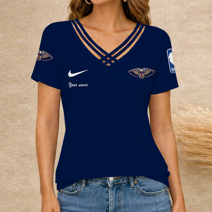 [HOT DEAL] NEW CUSTOMIZED NBA30 NOP NEW ORLEANS PELICANS V-NECK SHIRT