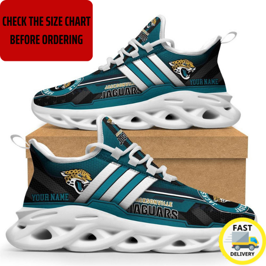EXCLUSIVE EDITION - NEW CUSTOMIZED NFL30 JSJ JACKSONVILLE JAGUARS MAX SOUL SHOES