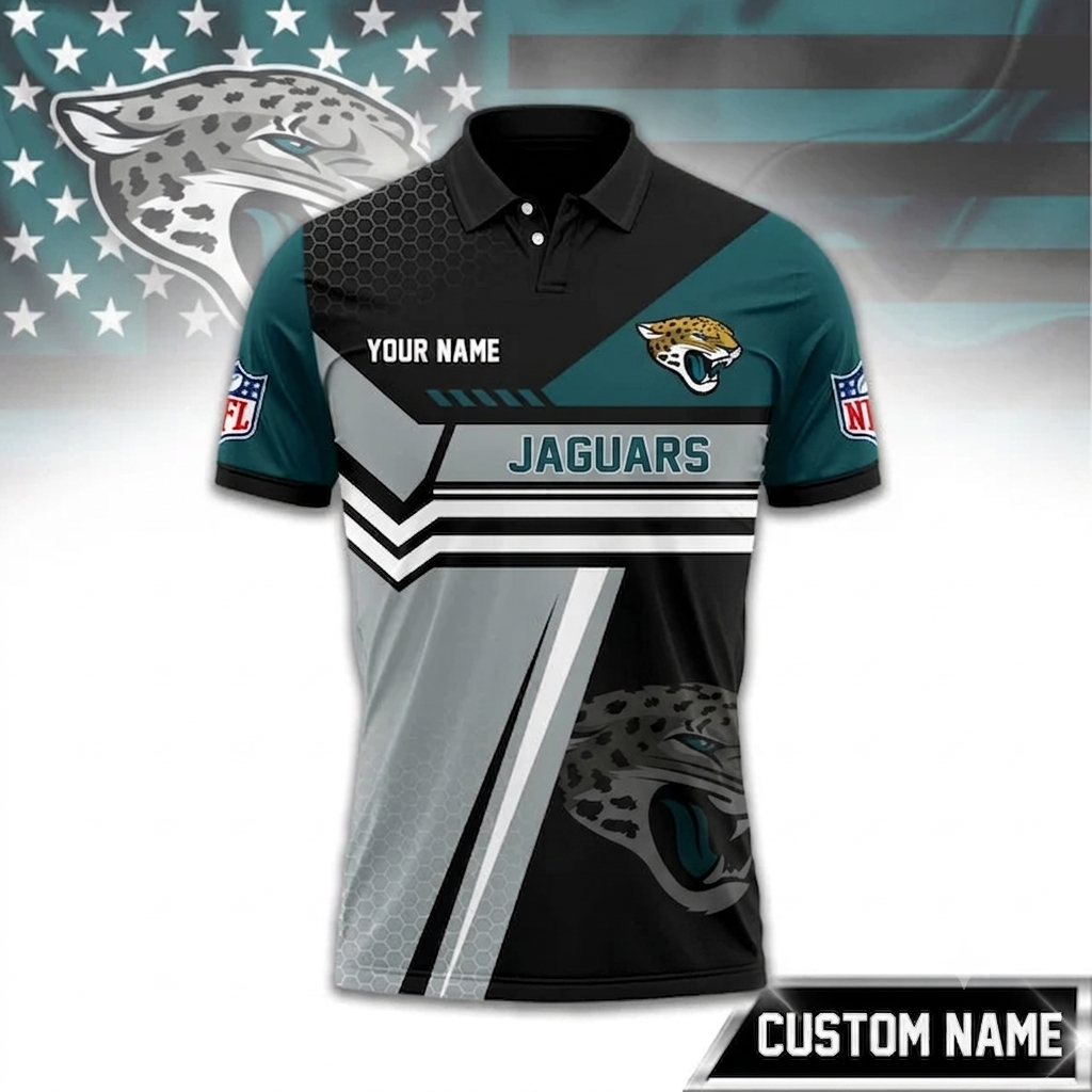 SPECIAL EDITION - NEW CUSTOMIZED NFL30 JSJ JACKSONVILLE JAGUARS POLO SHIRT, ZIP POLO SHIRT & T-SHIRTS
