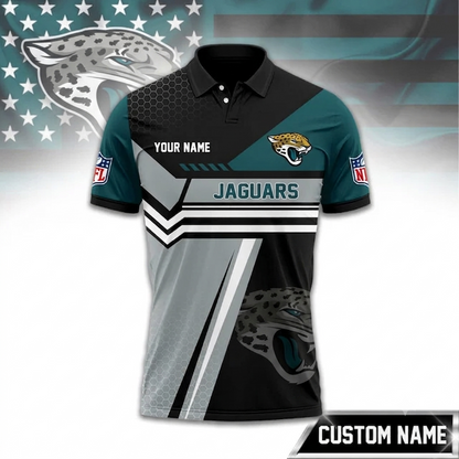 SPECIAL EDITION - NEW CUSTOMIZED NFL30 JSJ JACKSONVILLE JAGUARS POLO SHIRT, ZIP POLO SHIRT & T-SHIRTS
