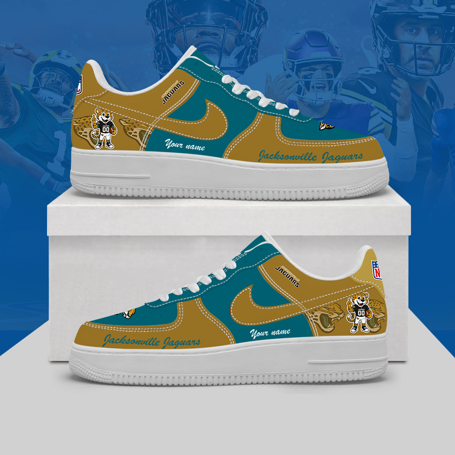 [SPECIAL OFFER] NEW CUSTOMIZED NFL30 JSJ JACKSONVILLE JAGUARS AF1 SHOES