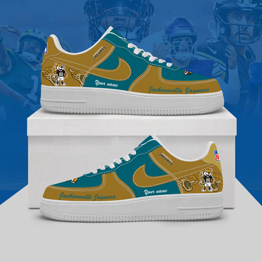 [SPECIAL OFFER] NEW CUSTOMIZED NFL30 JSJ JACKSONVILLE JAGUARS AF1 SHOES