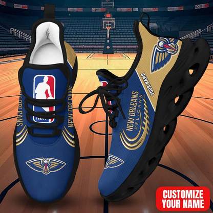 LIMITED EDITION - NEW CUSTOMIZED NBA30 NOP NEW ORLEANS PELICANS PREMIUM CLUNKY SNEAKERS