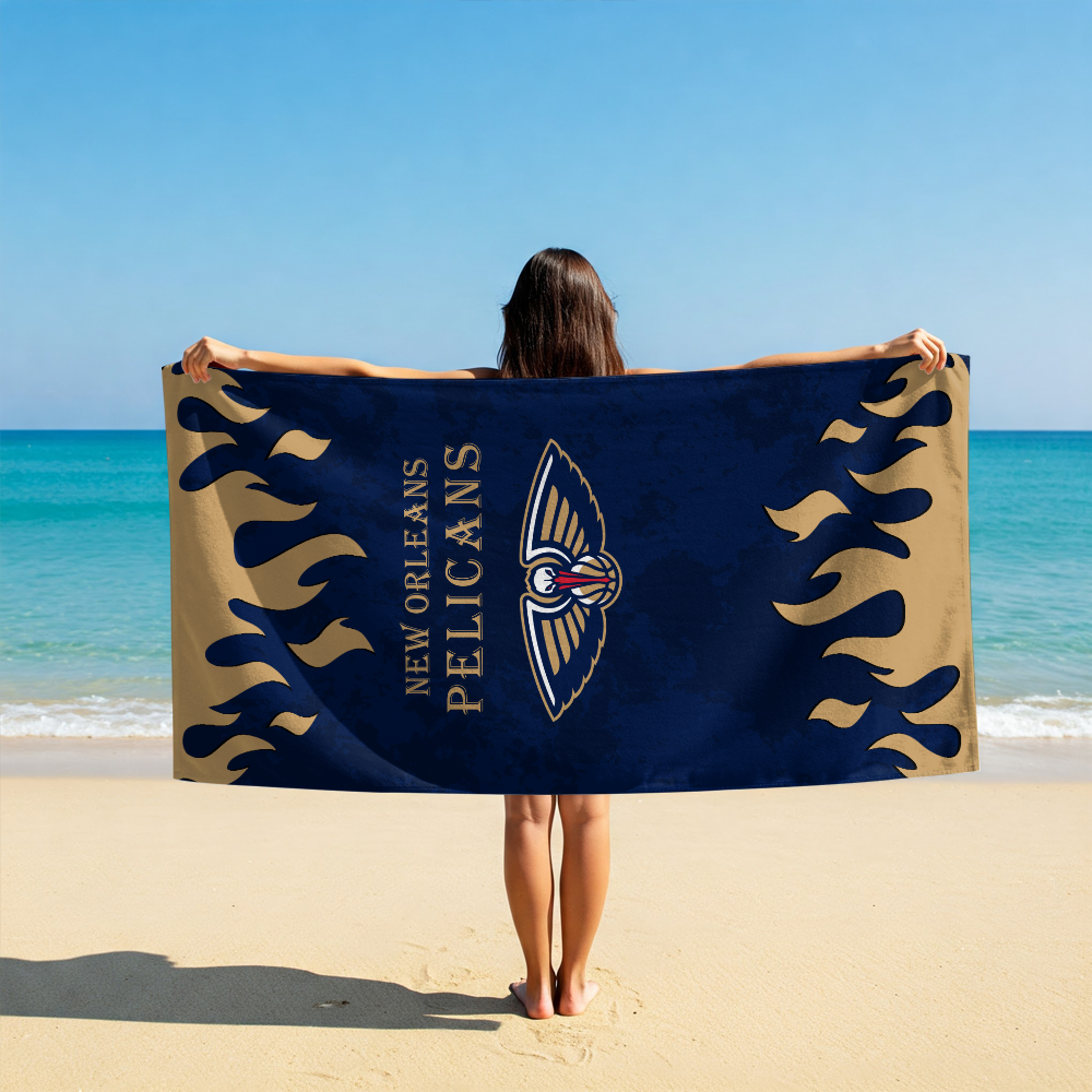 LIMITED EDITION - NEW CUSTOMIZED NBA30 NOP NEW ORLEANS PELICANS BEACH TOWEL FOR FAN