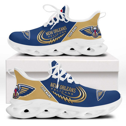 LIMITED EDITION - NEW CUSTOMIZED NBA30 NOP NEW ORLEANS PELICANS PREMIUM CLUNKY SNEAKERS