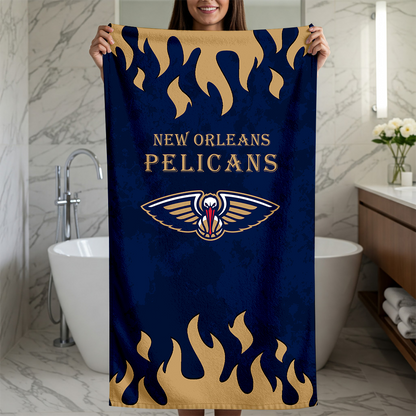 LIMITED EDITION - NEW CUSTOMIZED NBA30 NOP NEW ORLEANS PELICANS BEACH TOWEL FOR FAN