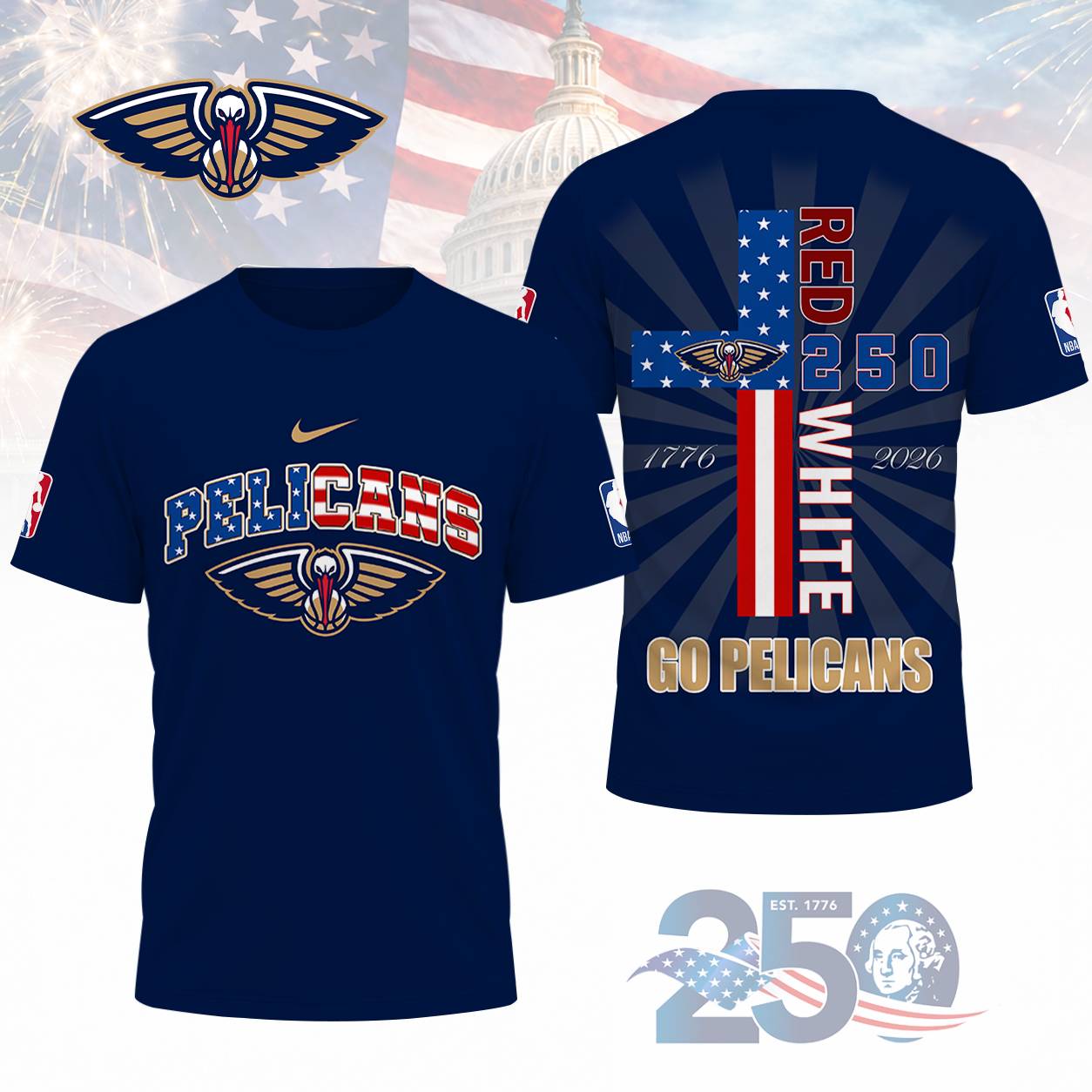 LIMITED EDITION - NEW CUSTOMIZED NBA30 NOP NEW ORLEANS PELICANS T-SHIRT, POLO SHIRT, ZIP POLO SHIRT, SWEATSHIRT, HOODIE & ZIP HOODIE