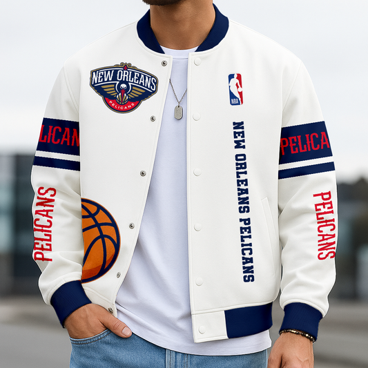LIMITED EDITION - NEW CUSTOMIZED NBA30 NO NEW ORLEANS PELICANS BASEBALL JACKET