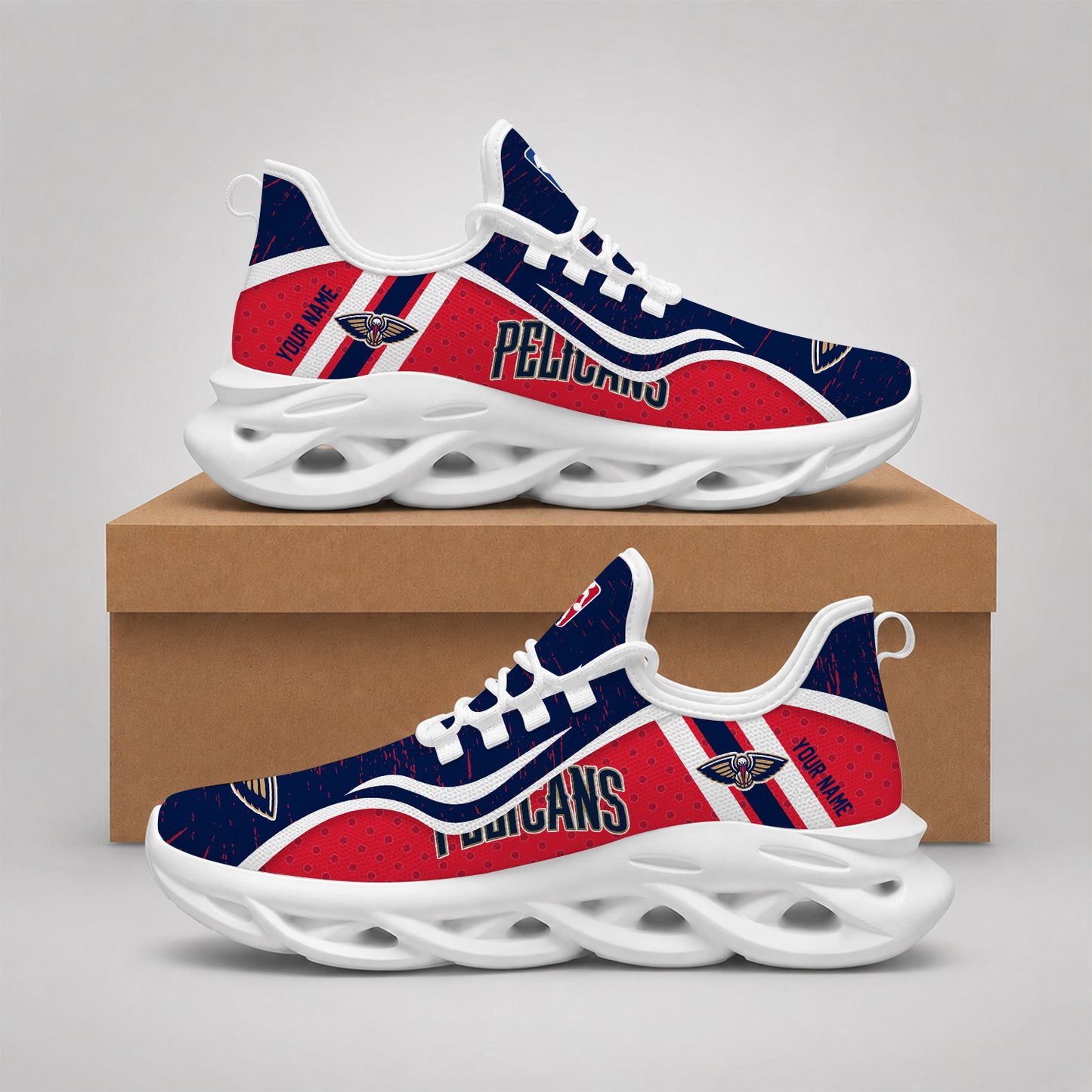 LIMITED EDITION - NEW CUSTOMIZED NBA30 NOP NEW ORLEANS PELICANS MAX SOUL SHOES