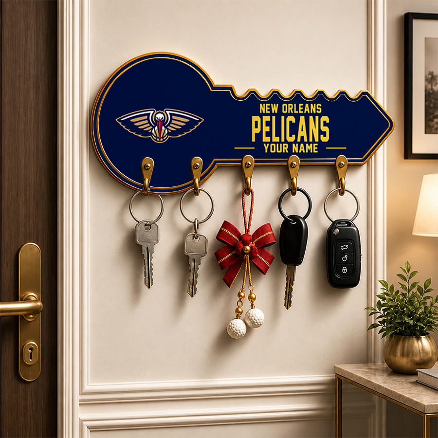[HOT DEAL] NEW CUSTOMIZED NBA30 NOP NEW ORLEANS PELICANS WALL KEY HOLDER FOR HOME
